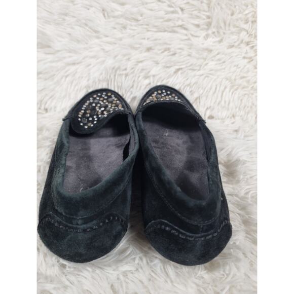 Vionic Shoes Womens Size 6 Black Suede Loafers Stud Embellished Slip On Flats - Picture 5 of 9